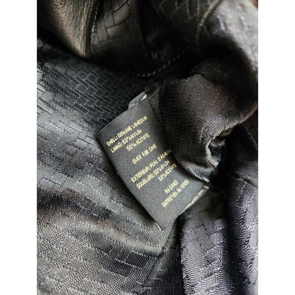 Cole Haan Genuine Lambskin Coat Trench Long Jacket Button Up Womens 10 - Picture 10 of 10